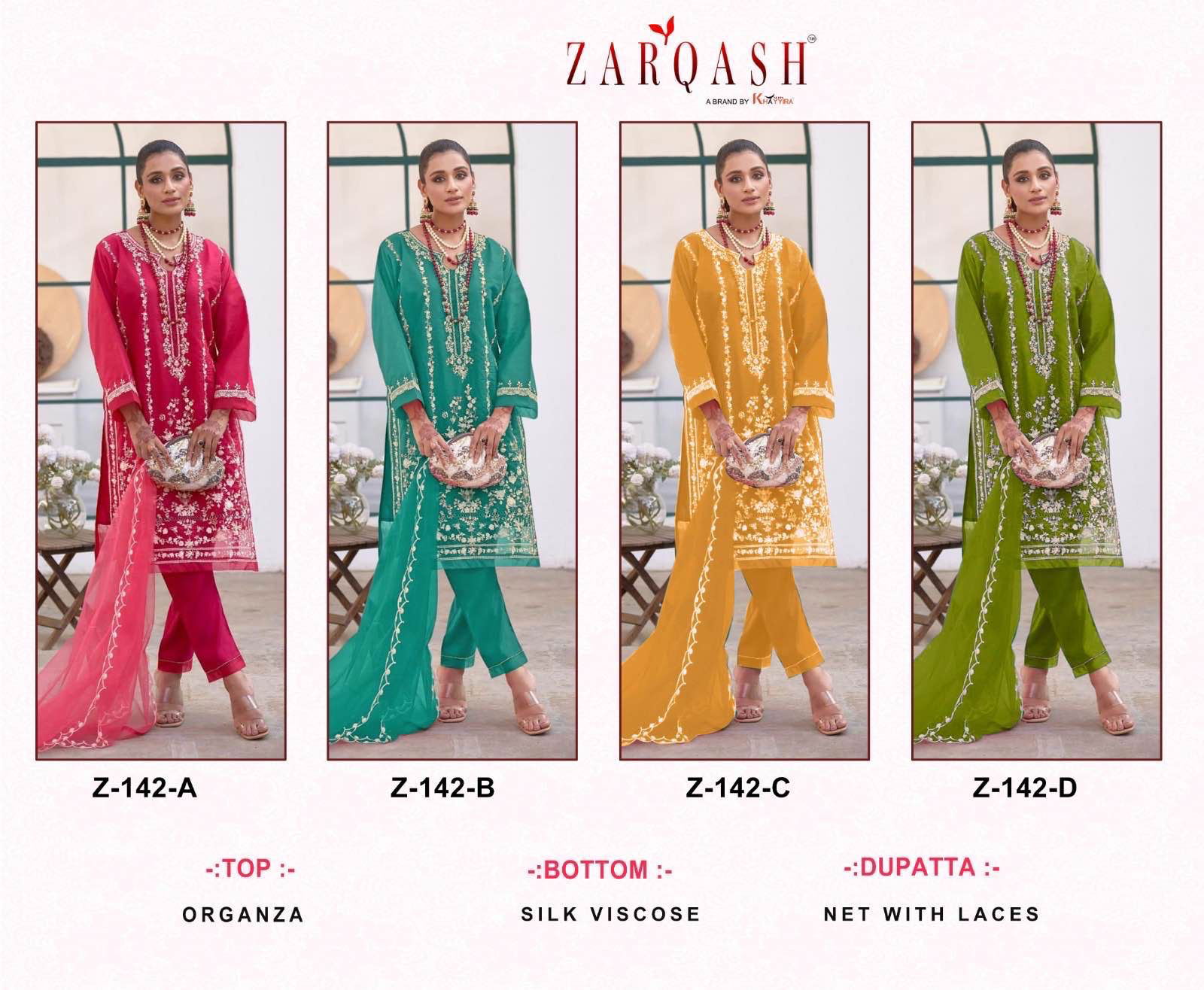 Z 142 By Zarqash Designer Readymade Pakistani Suits Catalog
